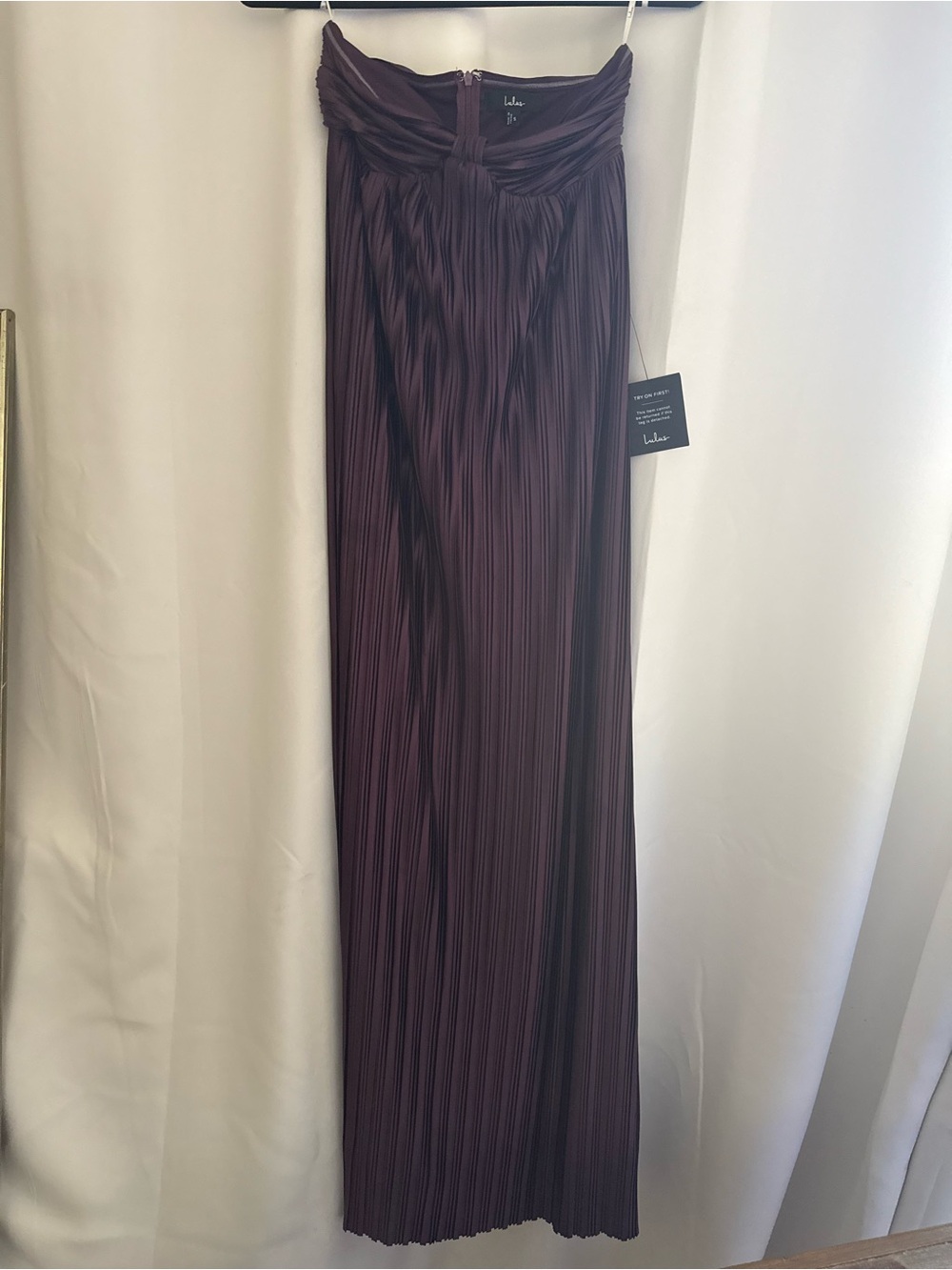 Lulu's Deep Plum Pleated Maxi Skirt